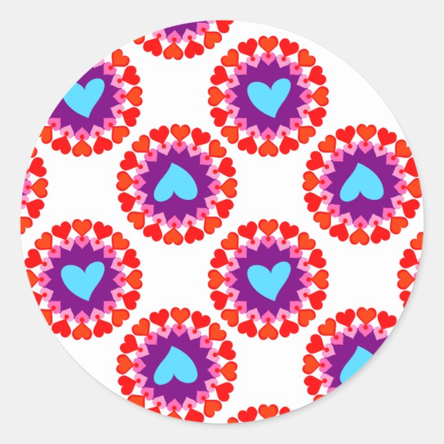 Sticker Rond motif cercle cardiaque (Devant)
