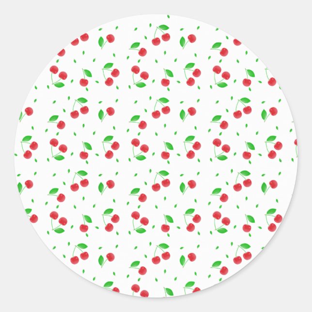 Sticker Rond Motif cerises rouges (Devant)