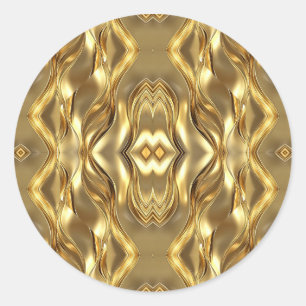 Sticker Rond Motif charmant de couleur dorée