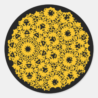 Sticker Rond Motif Chien Jaune