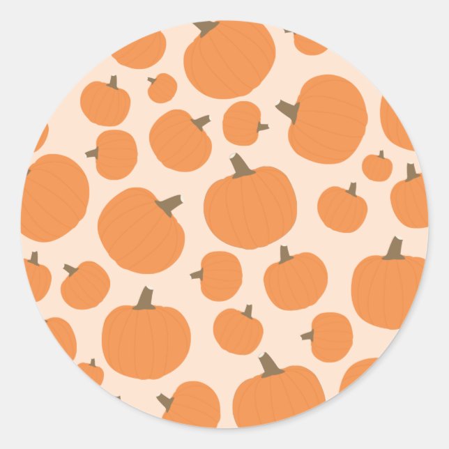 Sticker Rond Motif citrouille Automne Automne Halloween (Devant)