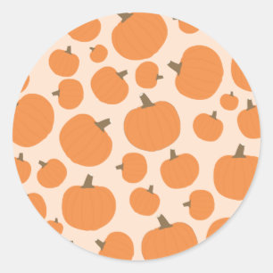 Sticker Rond Motif citrouille Automne Automne Halloween