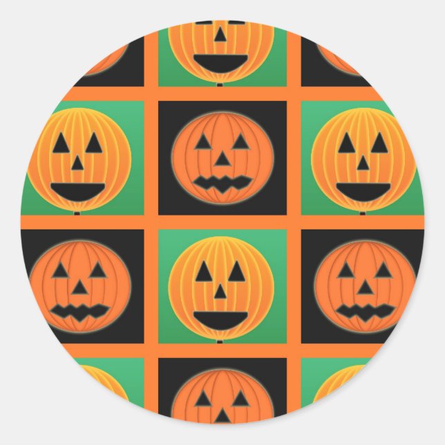 Sticker Rond Motif citrouille Halloween (Devant)