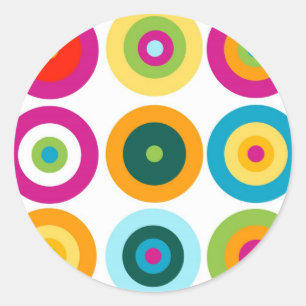 Sticker Rond Motif coloré de cercle d'amusement