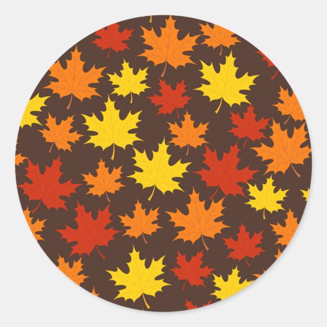 Sticker Rond Motif coloré de l'automne (Devant)