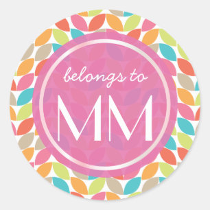 Sticker Rond Motif coloré moderne - Mots-clés do-it-yourself