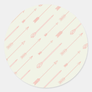 Sticker Rond Motif Coral Flèches encadrées