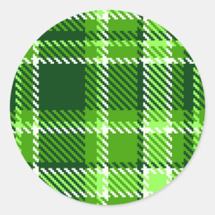 Sticker Rond motif couleur À damiers vert