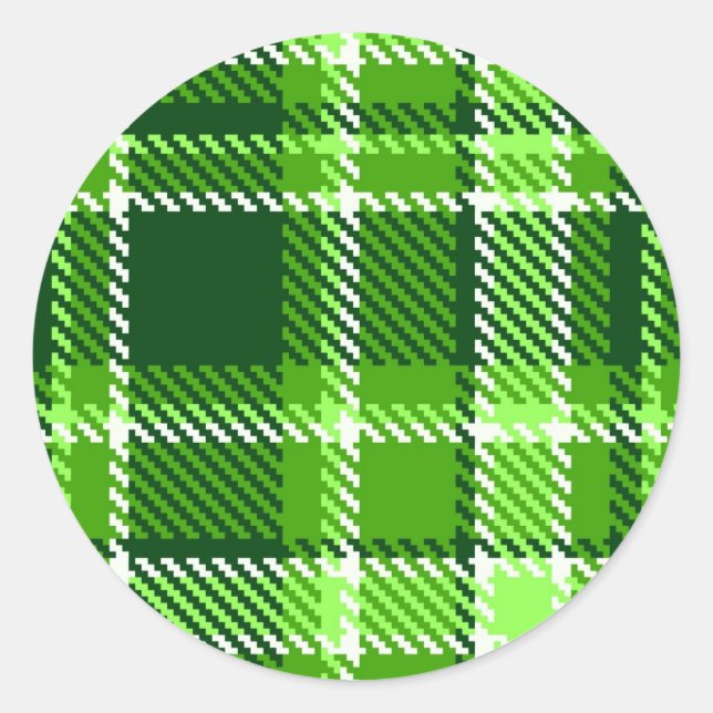 Sticker Rond motif couleur À damiers vert (Devant)