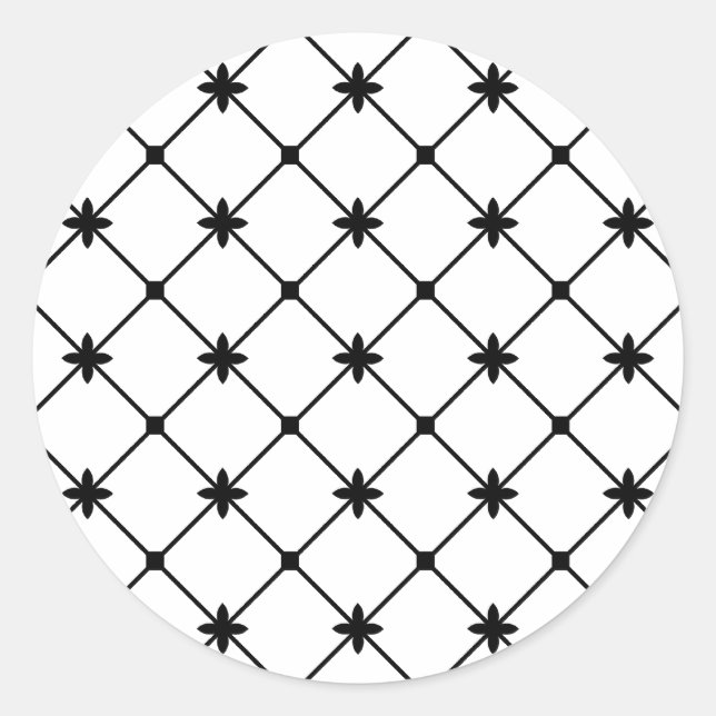 Sticker Rond Motif Croix Noir et Blanc (Devant)