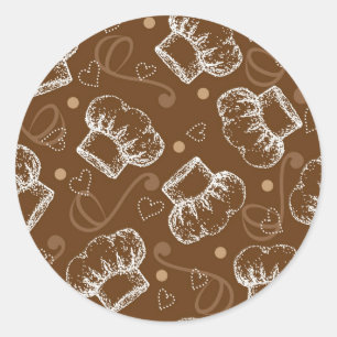 Sticker Rond motif cuisine avec chef casquette