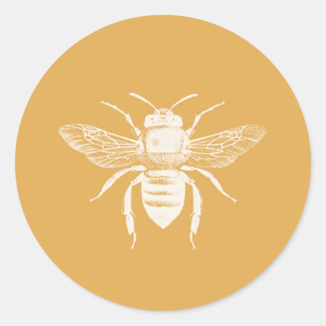 Sticker Rond Motif d'abeilles et d'abeilles dorées (Devant)