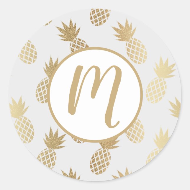 Sticker Rond Motif d'ananas (Devant)