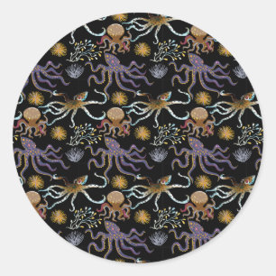 Sticker Rond Motif d'animaux aquatiques   vie sous-marine 29