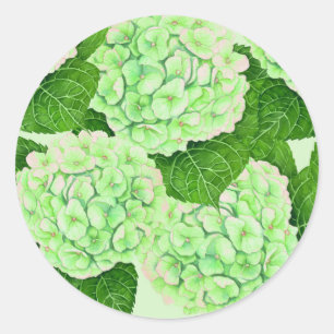 Sticker Rond Motif d'aquarelle Hydrangea