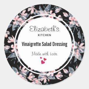 Sticker Rond Motif d'aquarelle rose et gris