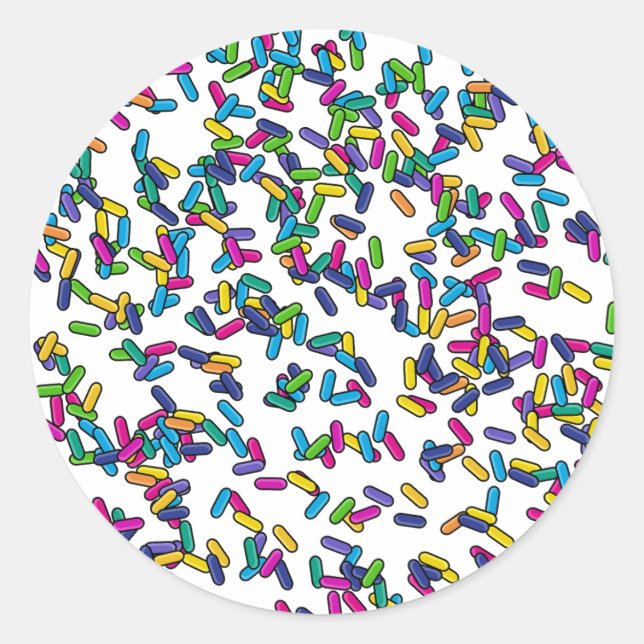 Sticker Rond Motif d'arrosage éparpillé (Devant)