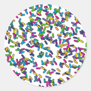 Sticker Rond Motif d'arrosage éparpillé