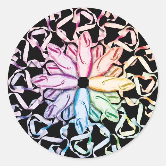 Sticker Rond Motif de ballet (spectral) (Devant)