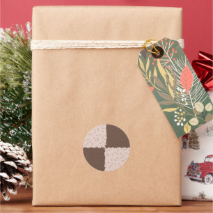Sticker Rond Motif de biscuits de Noël en échiquier