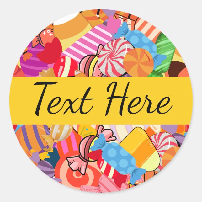 Sticker Rond Motif de bonbons d'Halloween (Devant)
