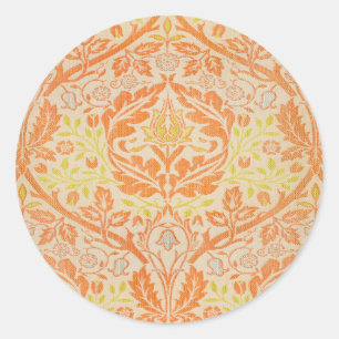 Sticker Rond Motif de Branche Dorée de William Morris Art Vinta