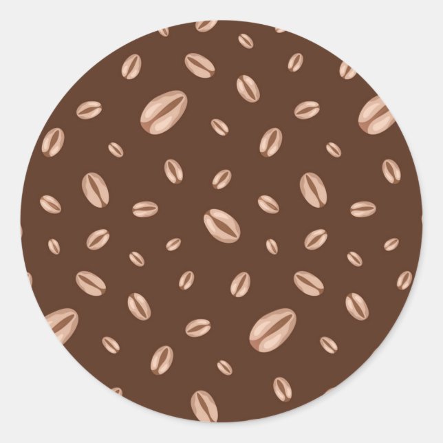 Sticker Rond Motif de café (Devant)