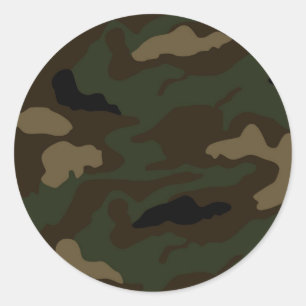 Sticker Rond motif de camouflage militaire
