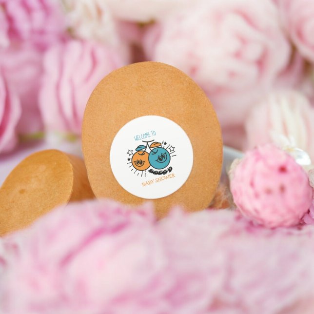 Sticker Rond Motif de caricature aux fruits cerise (sweet cherry fruit party theme sticker,birthday party sticker,gift pack,envelope,return gift sticker)