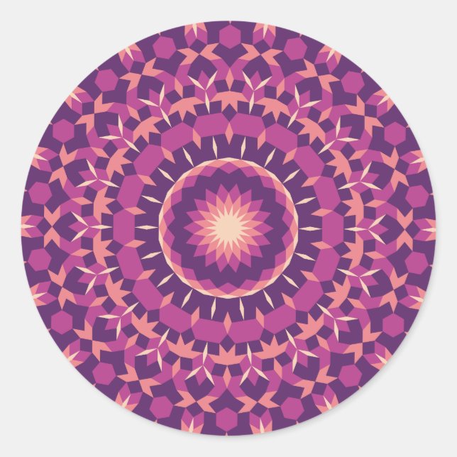 Sticker Rond Motif de carrelage de pollen (Devant)