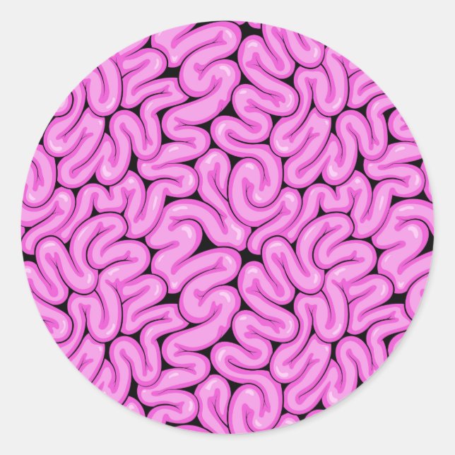 Sticker Rond Motif de cerveau Zombie (Devant)