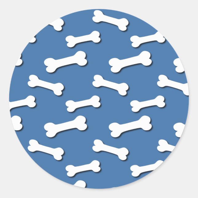 Sticker Rond Motif de chiens Blue Arrière - plan V05 (Devant)