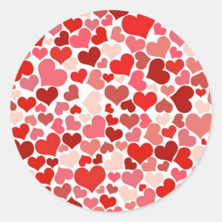 Sticker Rond Motif de coeur rouge moderne