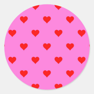 Sticker Rond Motif de coeur simple violet rouge mou