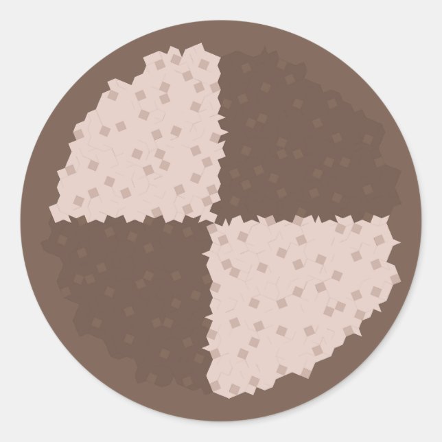 Sticker Rond Motif de cookie de Noël d'échecs (Devant)