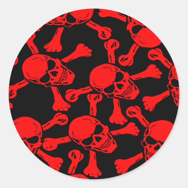 STICKER ROND MOTIF DE CROSSBONNES DES HABILETÉS GOTHIQUES (Devant)