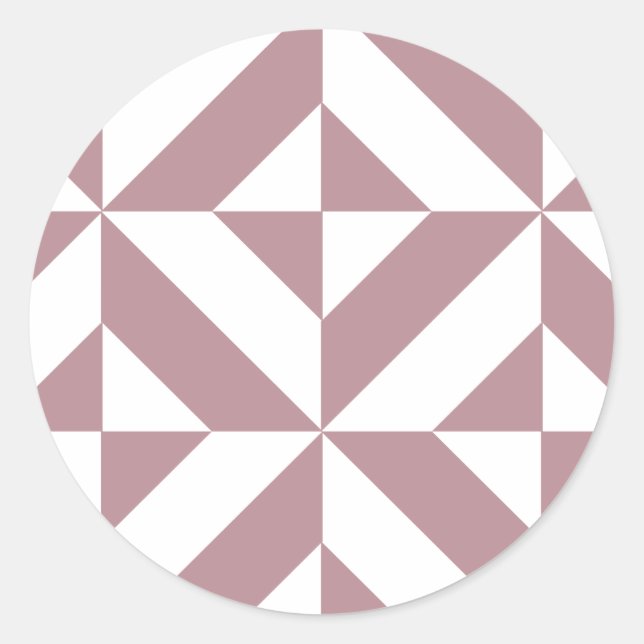Sticker Rond Motif de cube géométrique Mauve foncé (Devant)