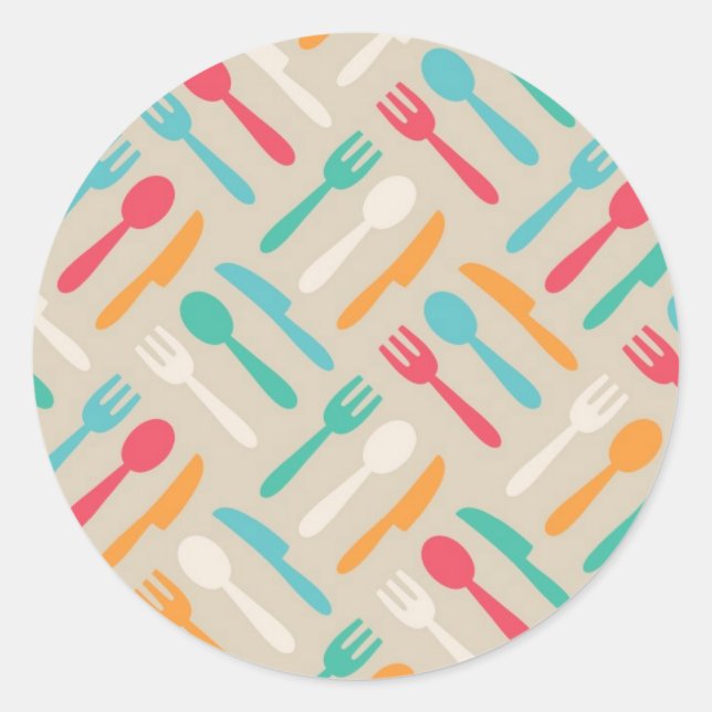 Sticker Rond Motif de cuisine 3 (Devant)