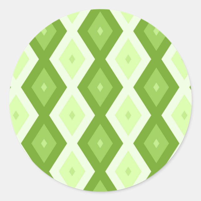 Sticker Rond Motif de diamant vert Chartreuse (Devant)