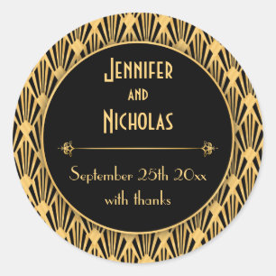 Sticker Rond Motif de diamants géométriques Art déco des années