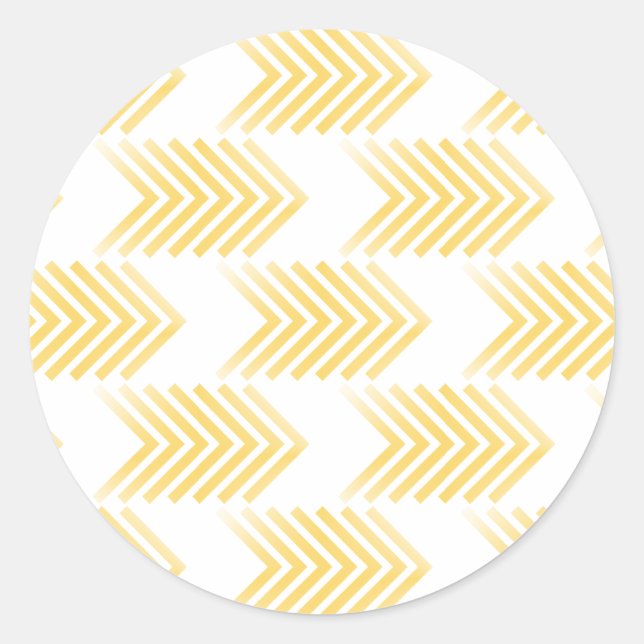 Sticker Rond Motif de flèche tribal jaune (Devant)
