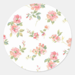 Sticker Rond Motif de fleurs