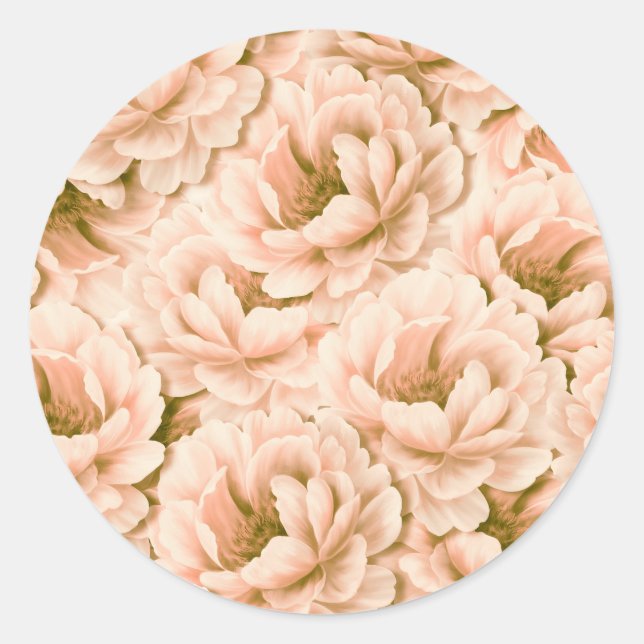 Sticker Rond Motif de fleurs d'aquarelle moderne (Devant)