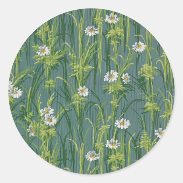 Sticker Rond Motif de fleurs du printemps (Devant)