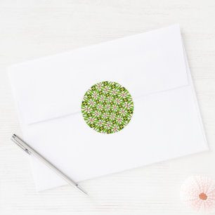 Sticker Rond Motif de fleurs esthétiques