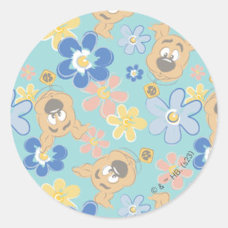 Sticker Rond Motif de fleurs Scooby-Doo