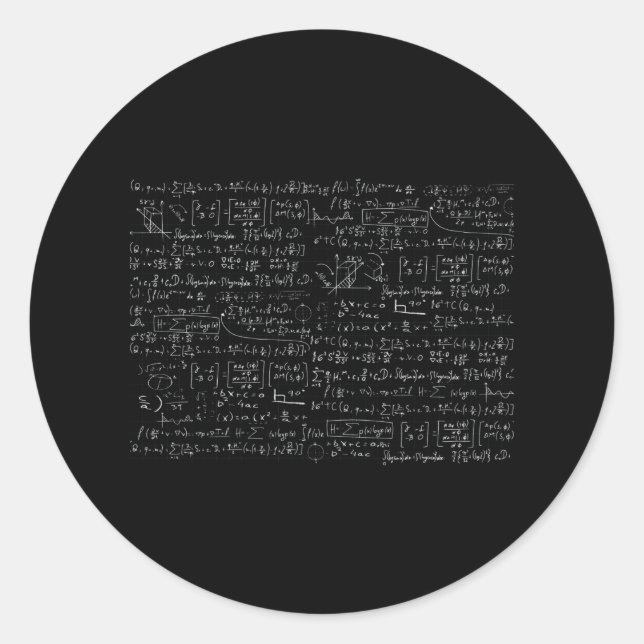 Sticker Rond Motif de formules mathématiques (Devant)
