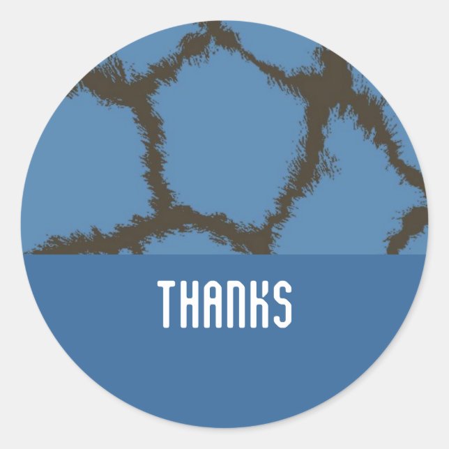 Sticker Rond Motif de fourrure de girafe bleue (Devant)