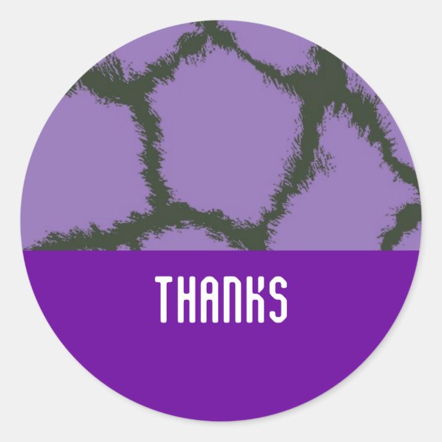 Sticker Rond Motif de fourrure de girafe violette (Devant)