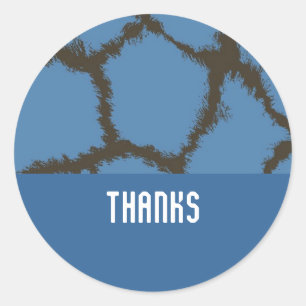 Sticker Rond Motif de fourrure Giraffe Bleue